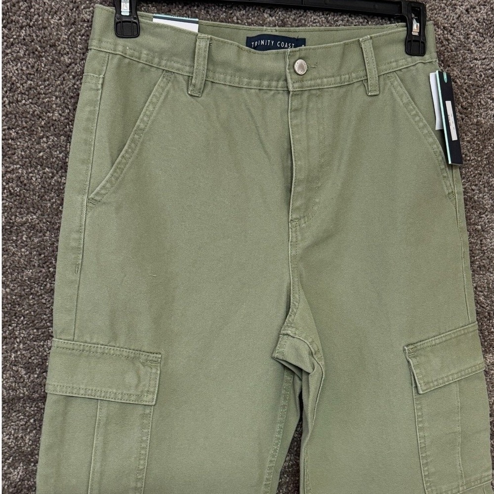 Trinity Coast Mens Cargo Pants Olive Green‎ Cotton Canvas Straight Leg Size 29